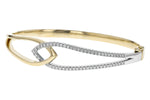 Allison Kaufman Diamond Bangle Bracelet in 14K Yellow & White Gold, 0.50 ctw (B1254), alternate view