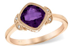 Allison Kaufman Amethyst & Diamond Ring in 14K Rose Gold, 1.14 ctw