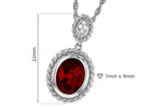 Allison Kaufman Garnet & Diamond Necklace in 14K White Gold, 2.12 ctw, alternate view