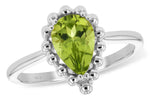 Allison Kaufman Peridot Ring in 14K White Gold, 1.30 ctw