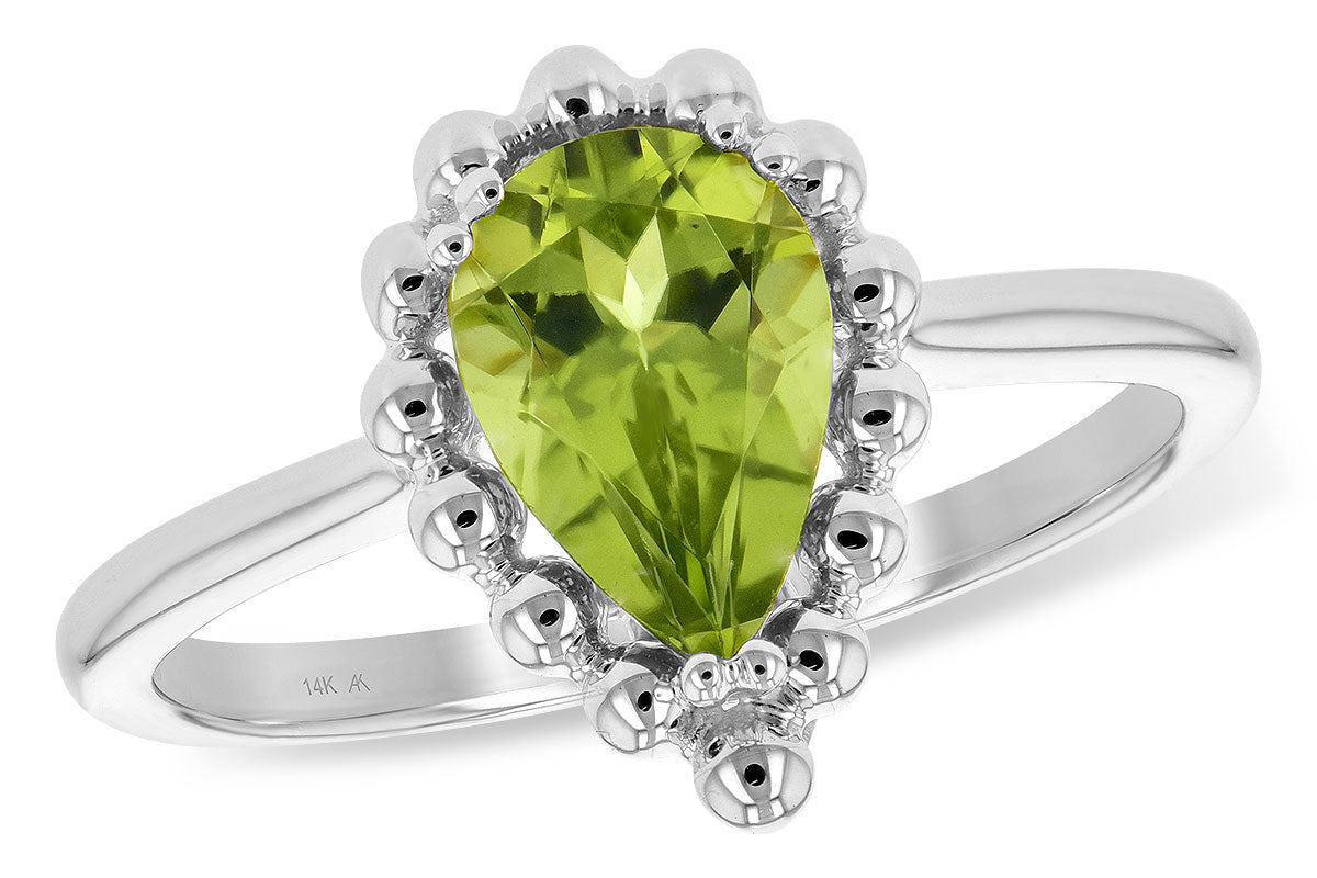 Allison Kaufman Peridot Ring in 14K White Gold, 1.30 ctw