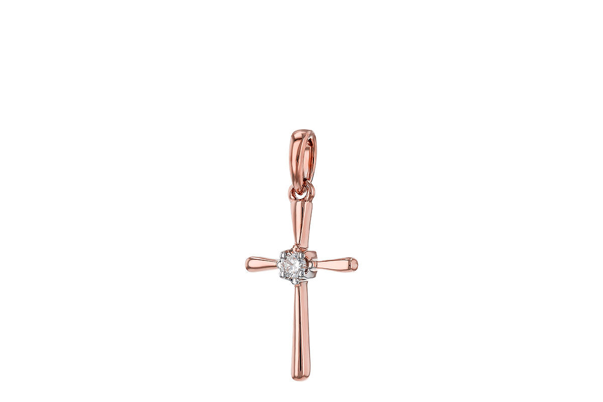 Allison Kaufman Diamond Pendant in 14K Rose Gold, 0.03 ctw (P6468), alternate view