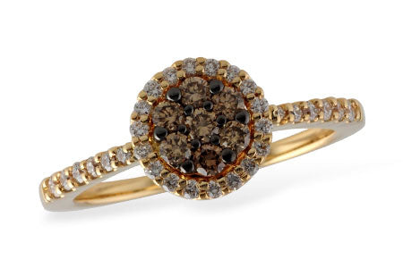 Allison Kaufman Brown Diamond Ring in 14K Yellow Gold, 0.46 ctw