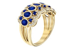 Allison Kaufman Sapphire & Diamond Wedding Band in 14K Yellow Gold, 2.15 ctw, alternate view
