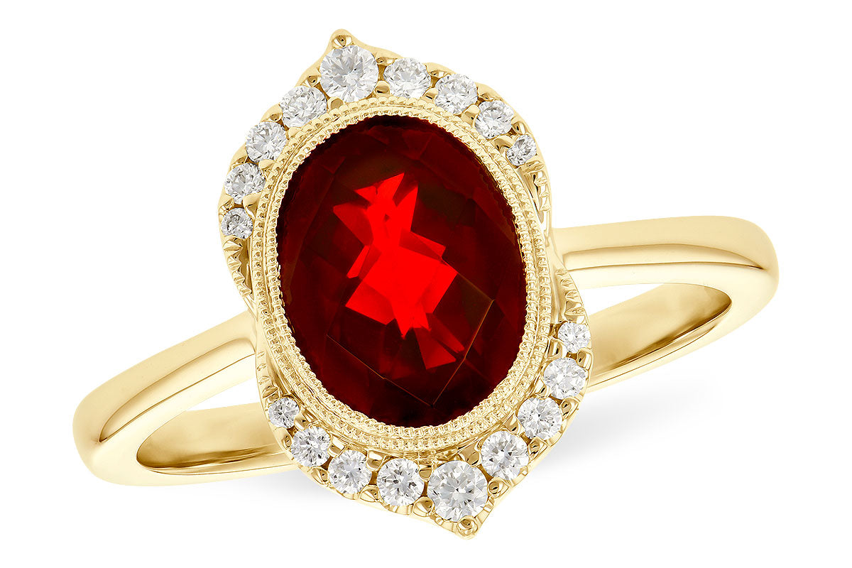 Allison Kaufman Garnet & Diamond Ring in 14K Yellow Gold, 2.20 ctw