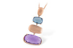 Allison Kaufman Amethyst, Blue Topaz & Diamond Necklace in 14K Rose Gold, 11.07 ctw