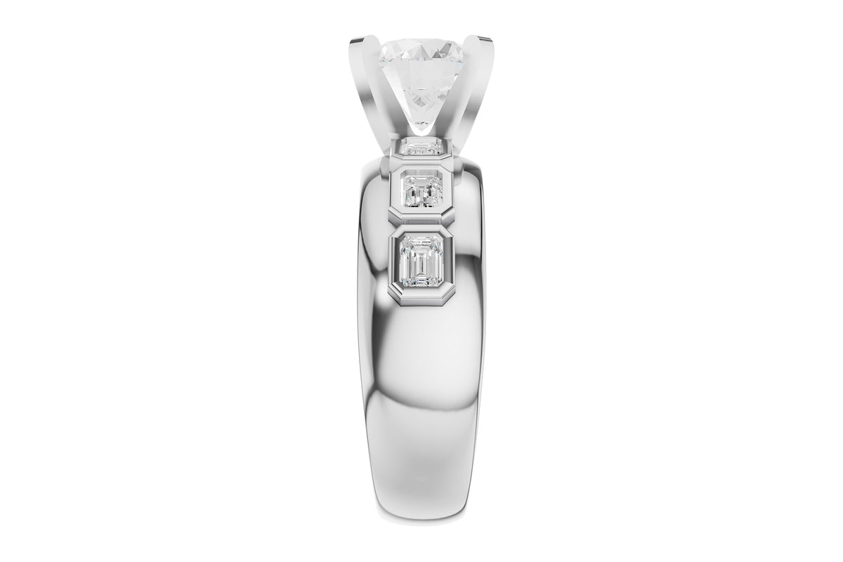 Allison Kaufman Fancy-Cut Diamond Engagement Ring Semi-Mount in 14K White Gold, 0.50 ctw, alternate view