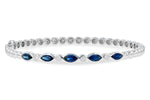 Allison Kaufman Sapphire & Diamond Bangle Bracelet in 14K White Gold, 1.63 ctw