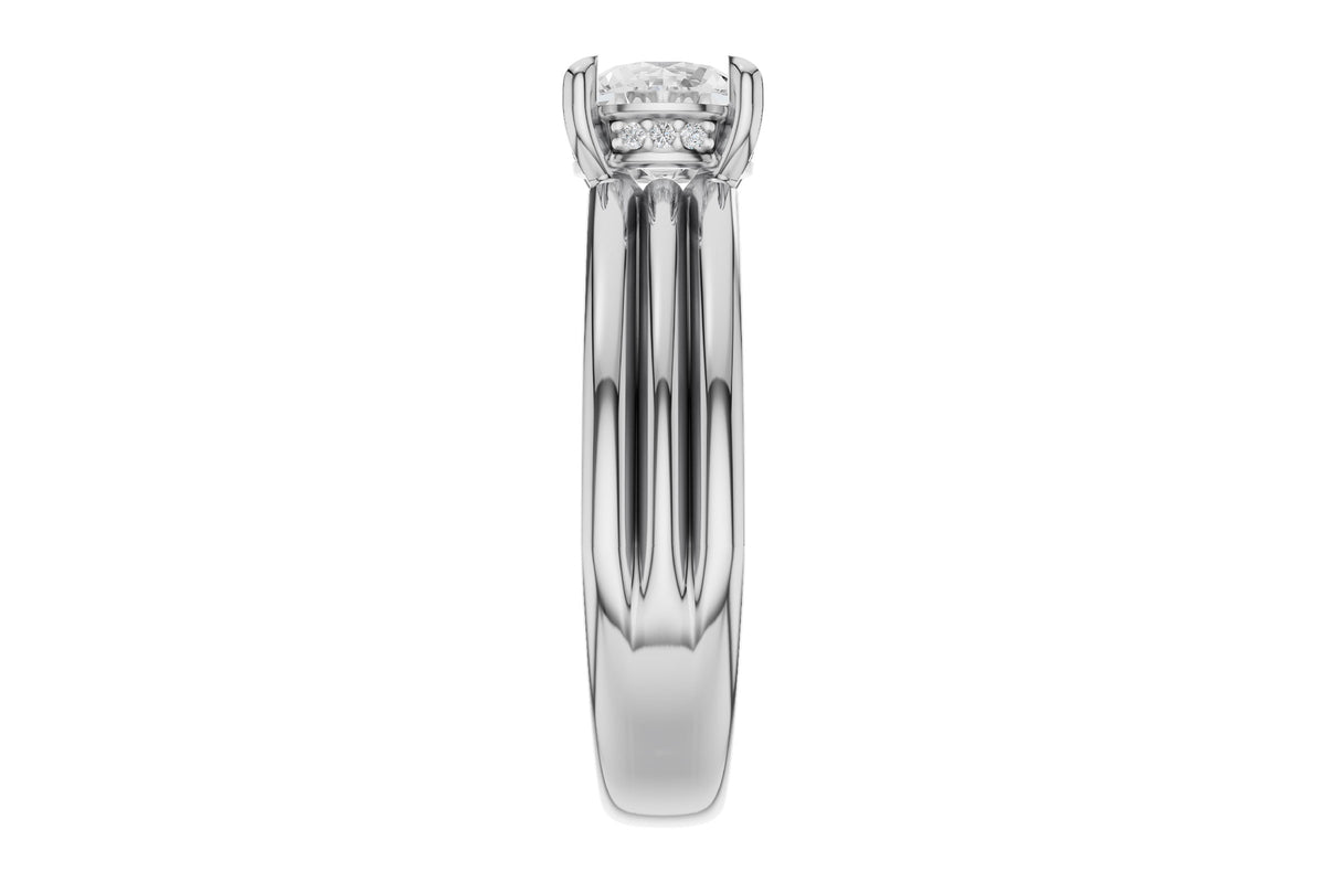 Allison Kaufman Diamond Engagement Ring Semi-Mount in 14K White Gold, 0.04 ctw (L7919), alternate view