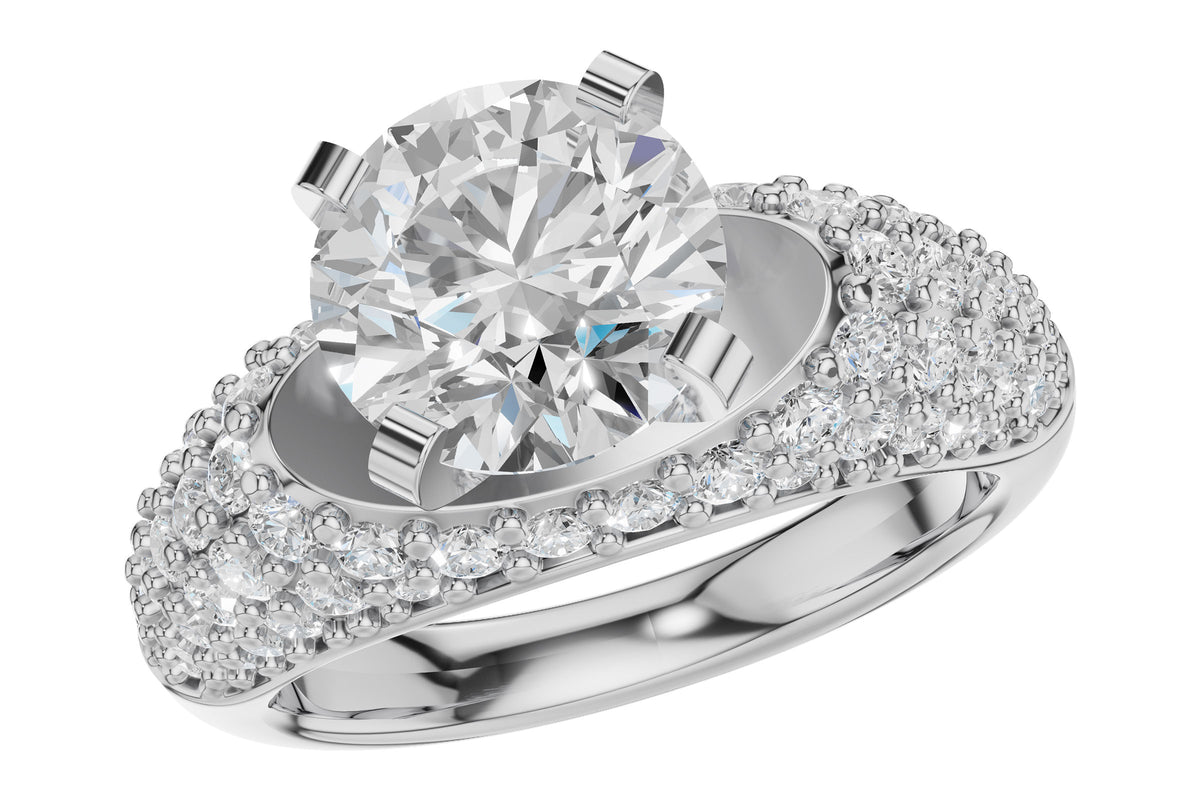 Allison Kaufman Diamond Engagement Ring Semi-Mount in 14K White Gold, 1.02 ctw