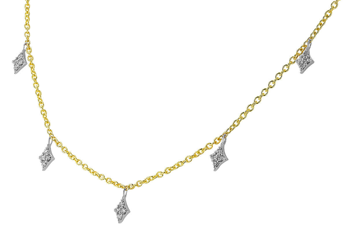 Allison Kaufman Diamond Necklace in 14K Yellow & White Gold, 0.19 ctw, alternate view