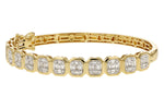 Allison Kaufman Baguette Diamond Bangle Bracelet in 14K Yellow Gold, 1.00 ctw, alternate view