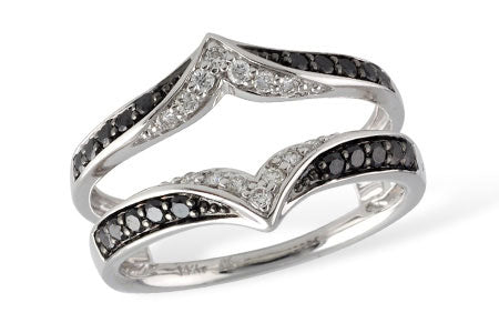 Allison Kaufman Black Diamond Ring Guard in 14K White Gold, 0.46 ctw