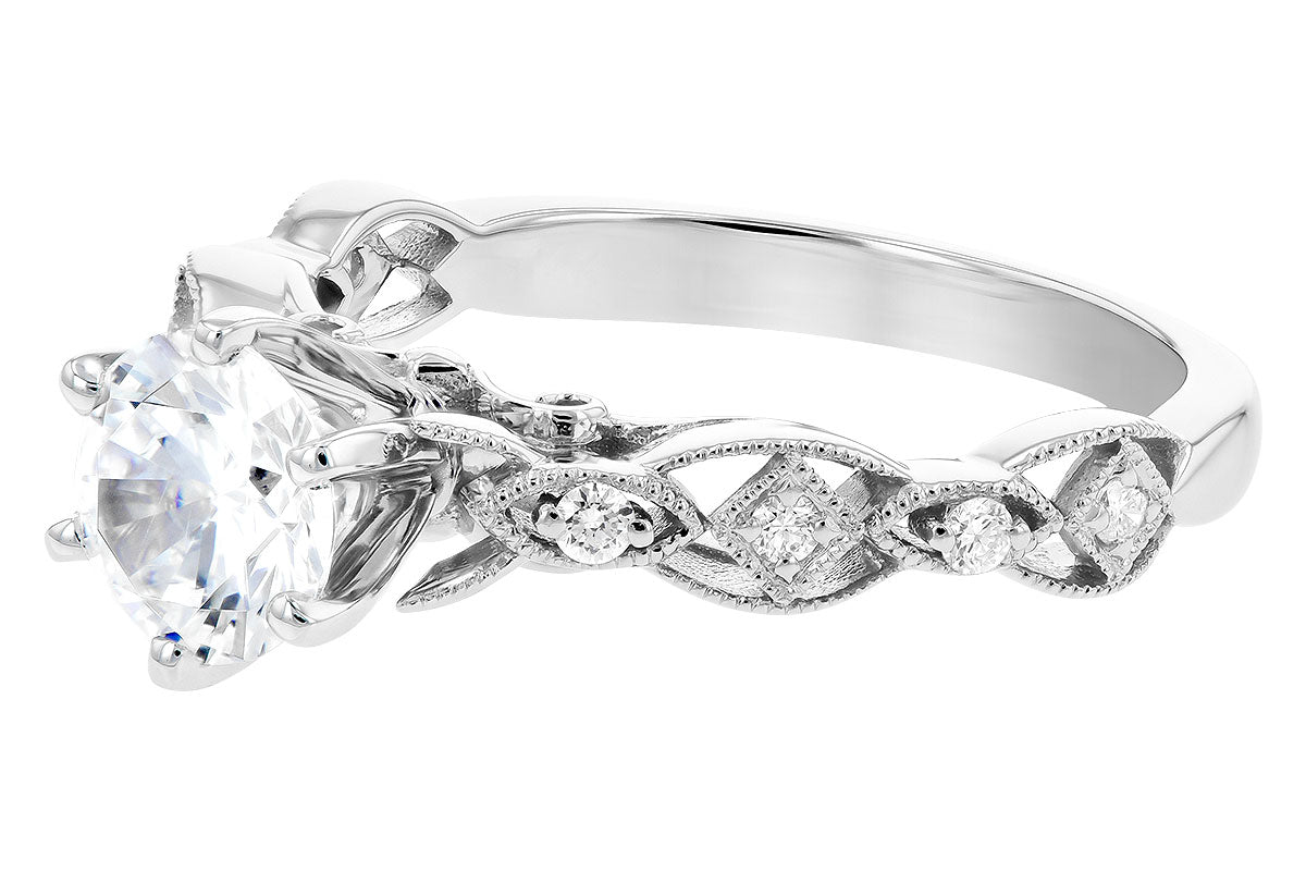 Allison Kaufman Diamond Engagement Ring Semi-Mount in 14K White Gold, 0.12 ctw (L7744), alternate view