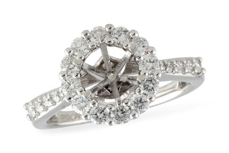 Allison Kaufman Diamond Engagement Ring Semi-Mount in 14K White Gold, 0.70 ctw (L7554)