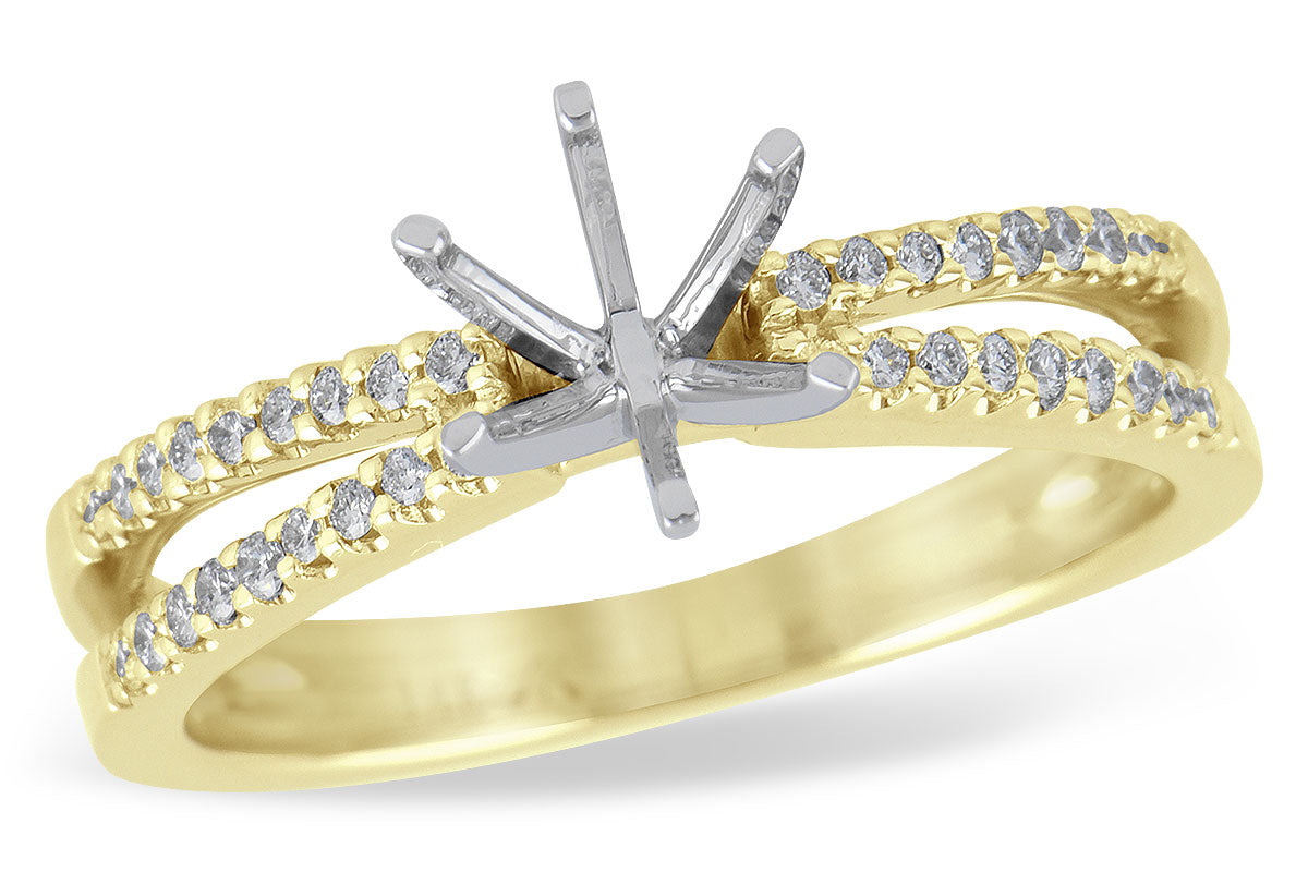 Allison Kaufman Diamond Engagement Ring Semi-Mount in 14K Yellow Gold, 0.18 ctw (L7614)