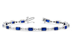 Allison Kaufman Sapphire & Diamond Bracelet in 14K White Gold, 4.32 ctw