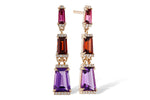 Allison Kaufman Multi-Gemstone & Diamond Earrings in 14K Rose Gold, 2.05 ctw