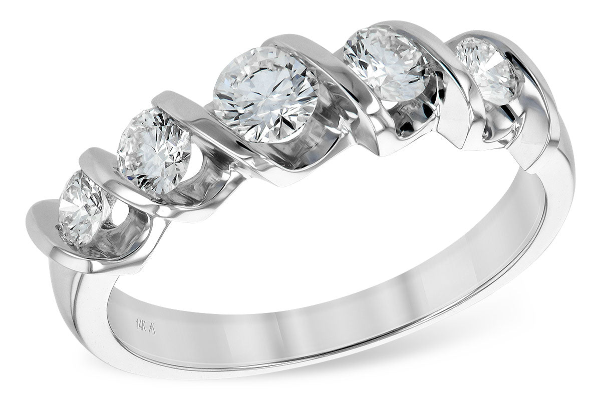 Allison Kaufman Diamond Wedding Band in 14K White Gold, 0.75 ctw (WR115-75)