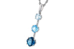Allison Kaufman Blue Topaz & Diamond Necklace in 14K White Gold, 1.90 ctw, alternate view