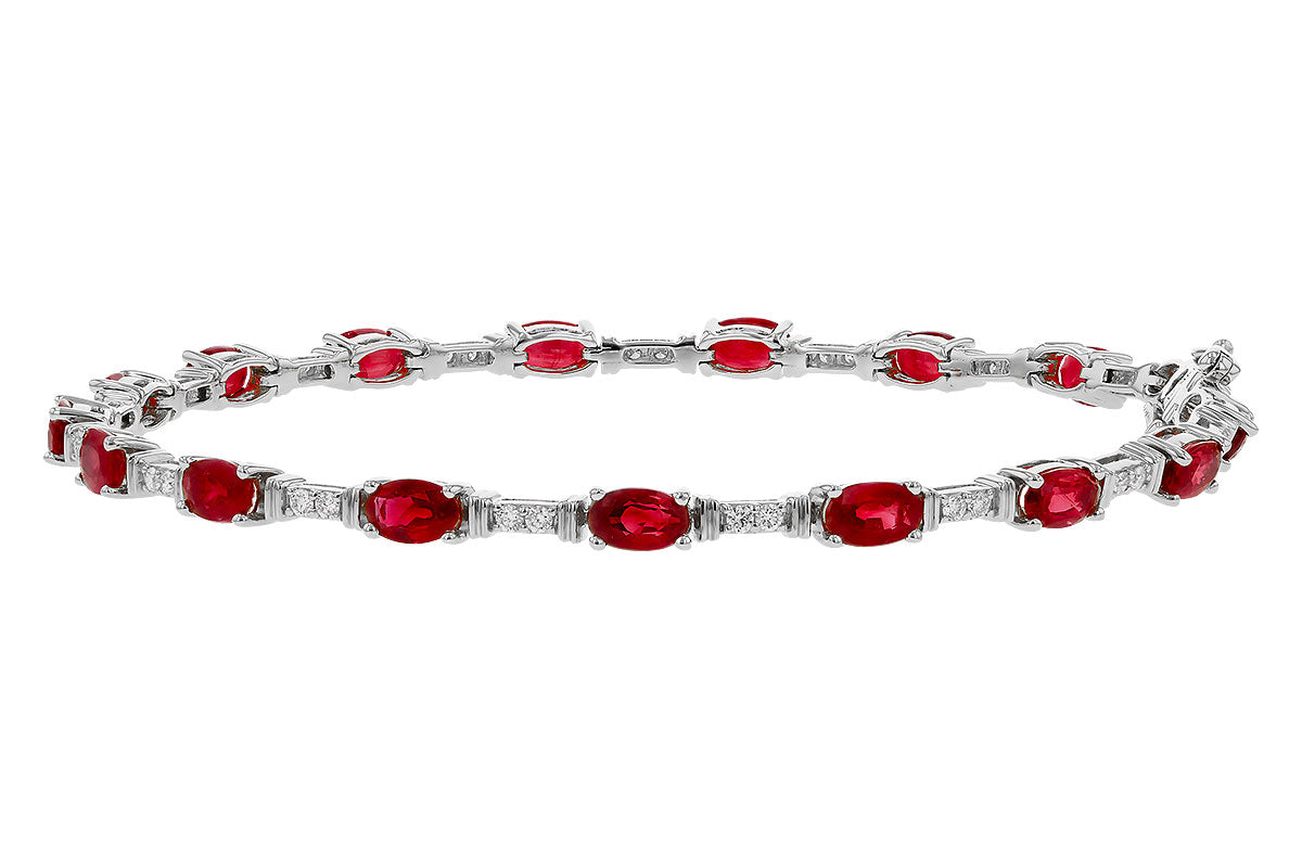 Allison Kaufman Ruby & Diamond Bracelet in 14K White Gold, 4.97 ctw
