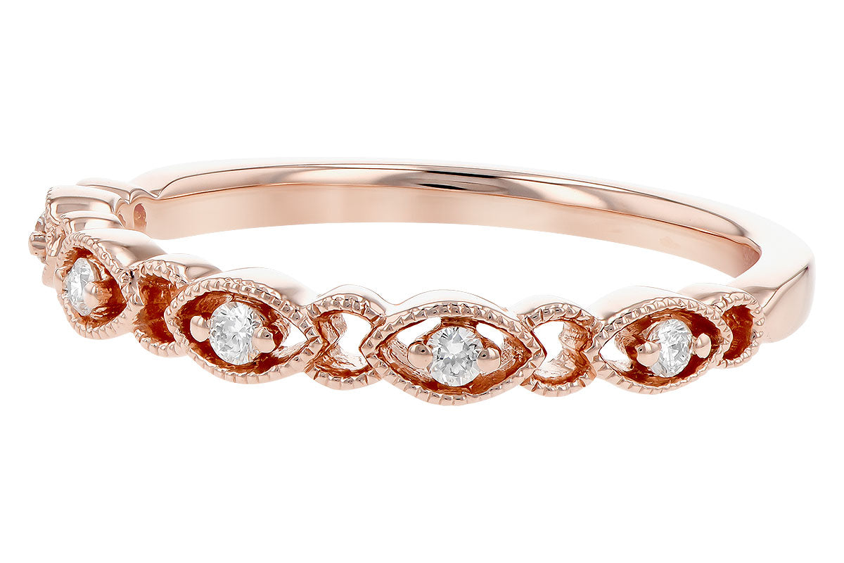 Allison Kaufman Diamond Wedding Band in 14K Rose Gold, 0.08 ctw (W2427), alternate view