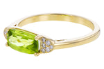 Allison Kaufman Peridot & Diamond Ring in 14K Yellow Gold, 1.40 ctw, alternate view
