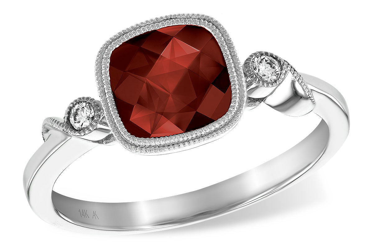 Allison Kaufman Garnet & Diamond Ring in 14K White Gold, 1.84 ctw