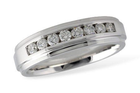 Allison Kaufman Diamond Men's Wedding Band in 14K White Gold, 0.50 ctw