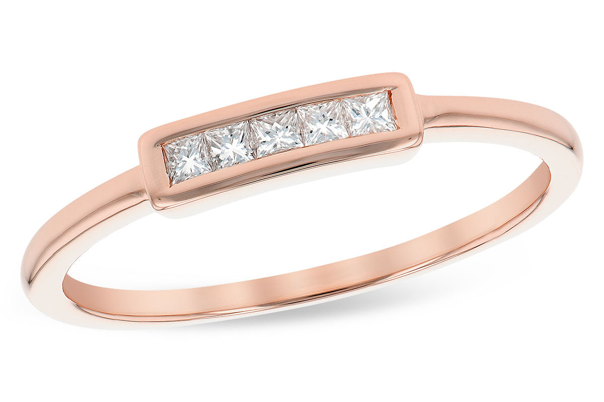 Allison Kaufman Princess-Cut Diamond Ring in 14K Rose Gold, 0.11 ctw