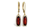 Allison Kaufman Garnet & Diamond Earrings in 14K Yellow Gold, 2.25 ctw