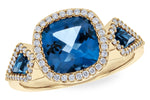 Allison Kaufman London Blue Topaz & Diamond Ring in 14K Yellow Gold, 2.72 ctw