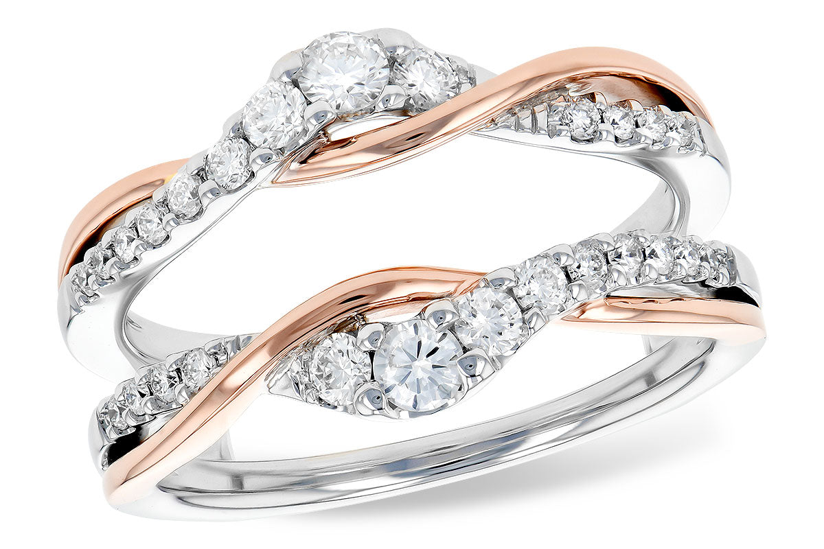 Allison Kaufman Diamond Ring Guard in 14K Rose & White Gold, 0.48 ctw (W2418)