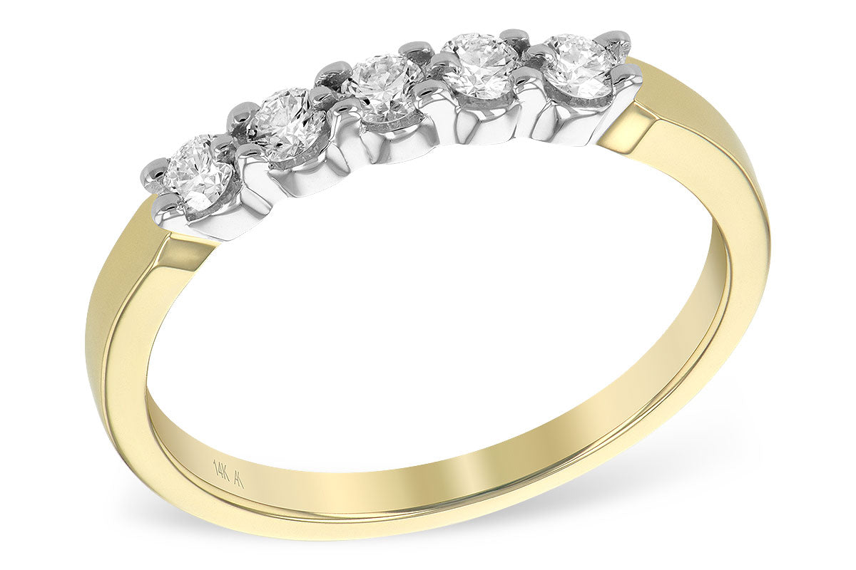 Allison Kaufman Diamond Wedding Band in 14K Yellow & White Gold, 0.25 ctw (WR125-25)