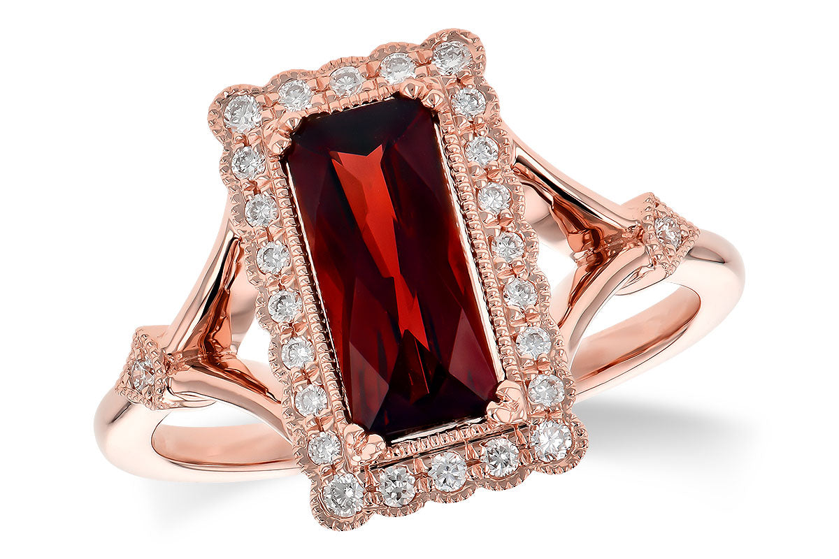 Allison Kaufman Garnet & Diamond Ring in 14K Rose Gold, 1.77 ctw