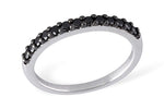Allison Kaufman Black Diamond Wedding Band in 14K White Gold, 0.29 ctw