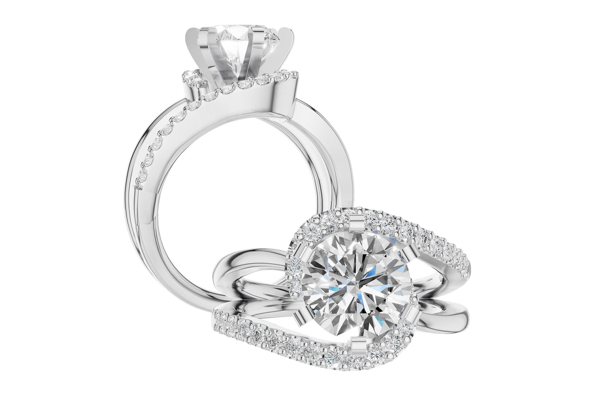 Allison Kaufman Diamond Engagement Ring Semi-Mount in 14K White Gold, 0.35 ctw, alternate view