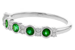 Allison Kaufman Emerald & Diamond Wedding Band in 14K White Gold, 0.40 ctw, alternate view