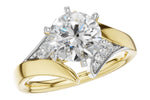 Allison Kaufman Diamond Engagement Ring Semi-Mount in 14K Yellow & White Gold, 0.06 ctw