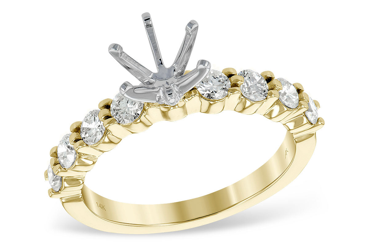 Allison Kaufman Diamond Engagement Ring Semi-Mount in 14K Yellow Gold, 0.66 ctw (LR830-66)