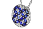 Allison Kaufman Sapphire & Diamond Necklace in 14K White Gold, 1.95 ctw, alternate view