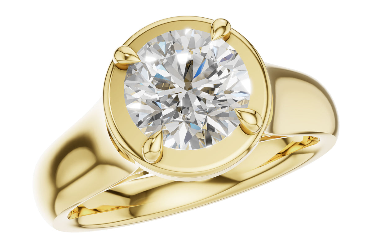 Allison Kaufman Diamond Engagement Ring Semi-Mount in 14K Yellow Gold, 0.09 ctw (L7923)
