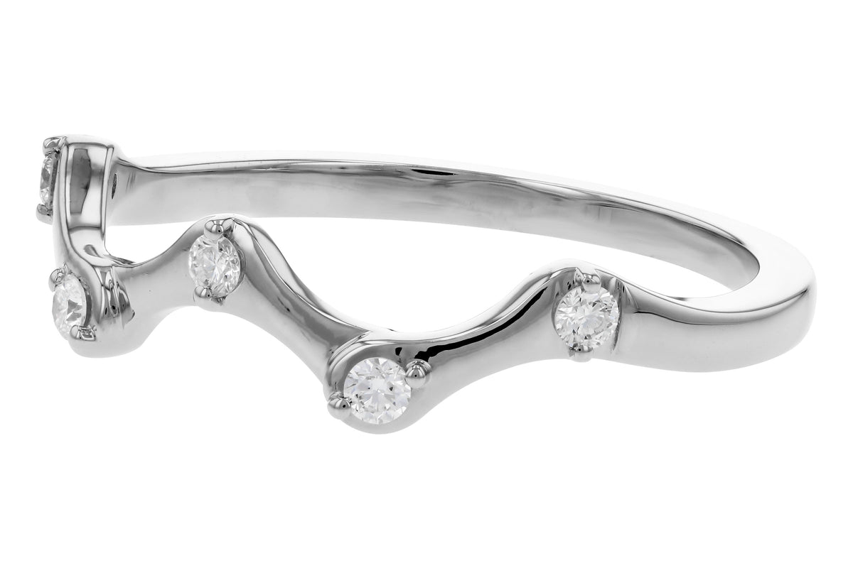 Allison Kaufman Diamond Wedding Band in 14K White Gold, 0.10 ctw, alternate view