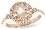Allison Kaufman Morganite & Diamond Ring in 14K Rose Gold, 1.72 ctw