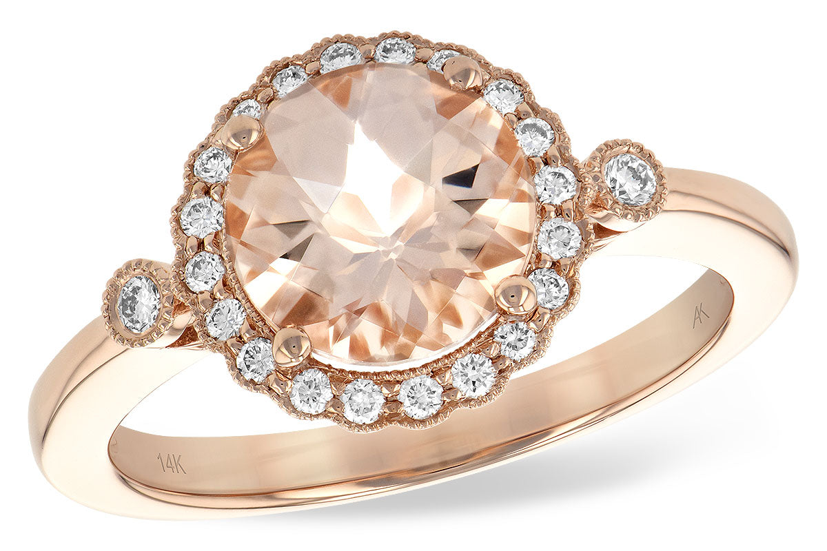 Allison Kaufman Morganite & Diamond Ring in 14K Rose Gold, 1.72 ctw