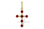 Allison Kaufman Ruby & Diamond Pendant in 14K Yellow Gold, 0.42 ctw
