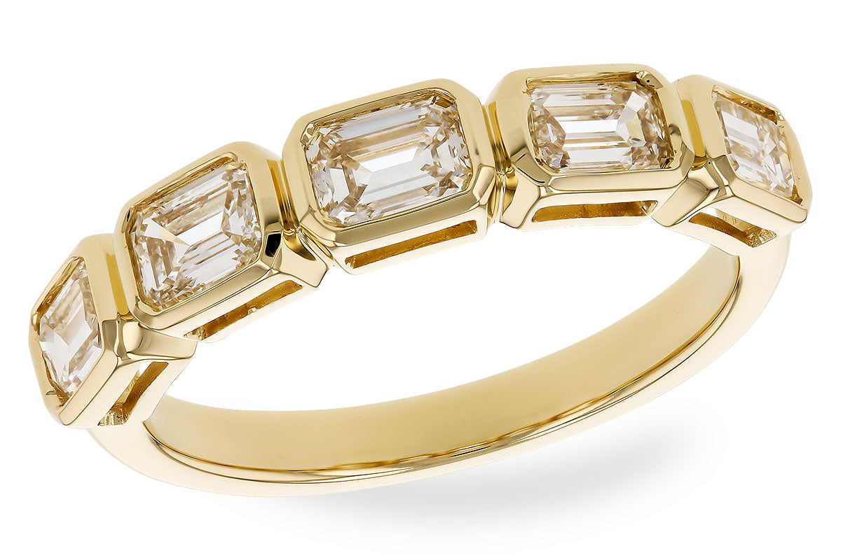 Allison Kaufman Fancy-Cut Diamond Wedding Band in 14K Yellow Gold, 1.20 ctw