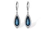 Allison Kaufman London Blue Topaz & Diamond Earrings in 14K White Gold, 5.42 ctw