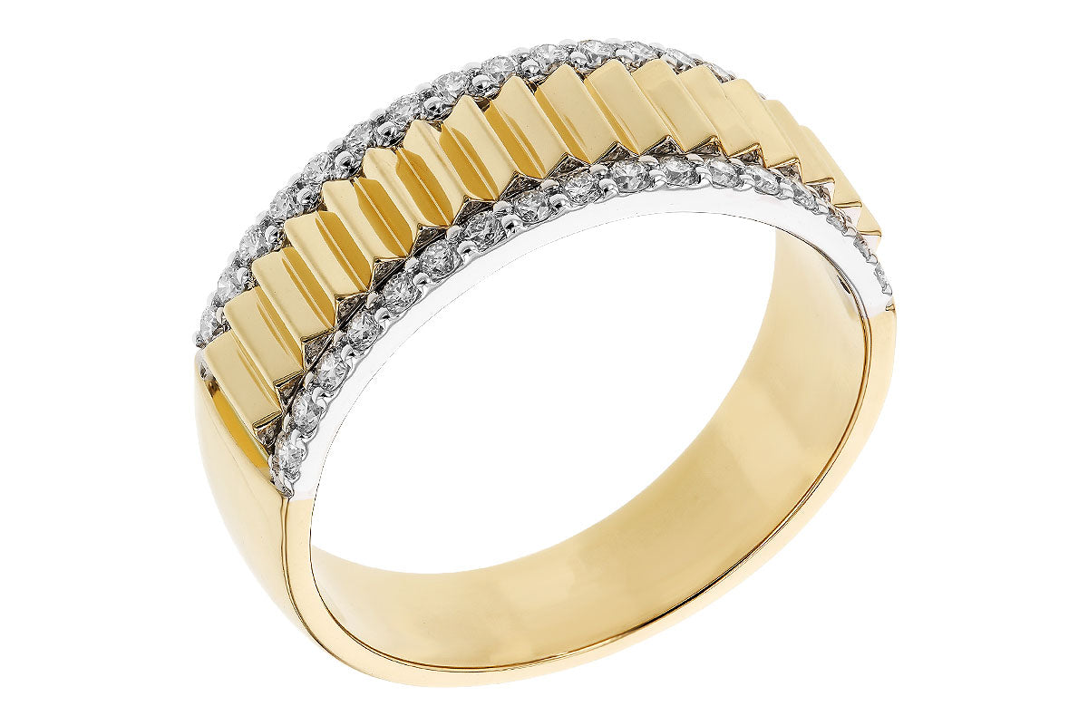Allison Kaufman Diamond Wedding Band in 14K Yellow & White Gold, 0.33 ctw, alternate view