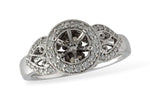 Allison Kaufman Diamond Engagement Ring Semi-Mount in 14K White Gold, 0.24 ctw (L7604)